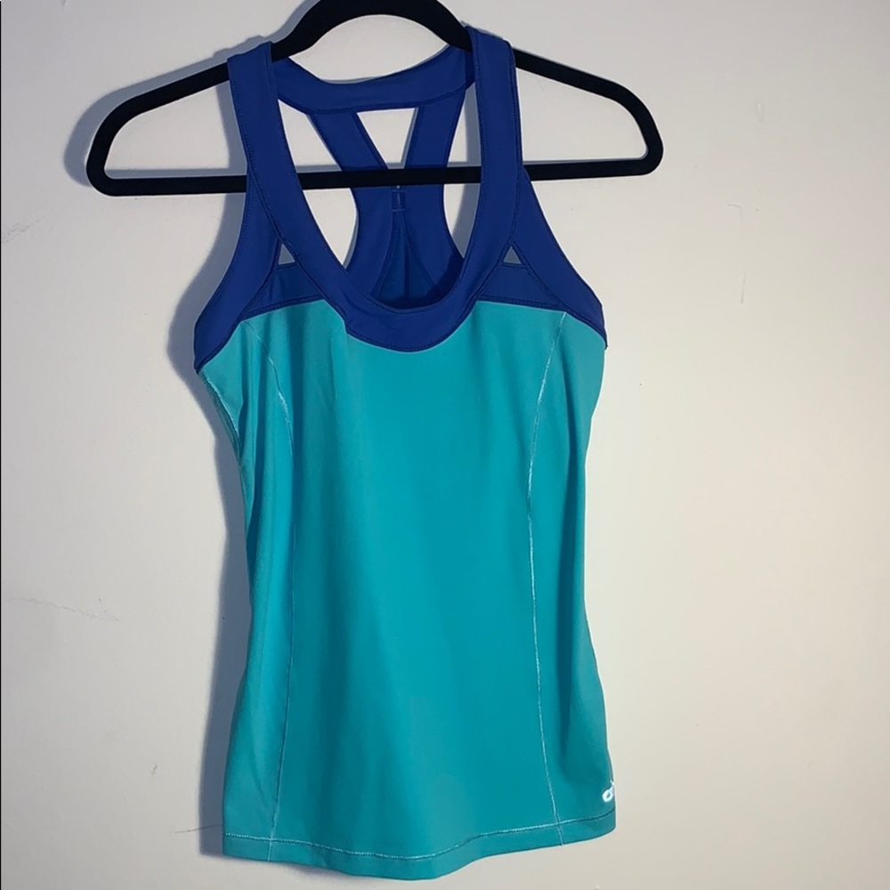 ALO Yoga Royal & Teal Tank Top w/ Built in Bra (S)